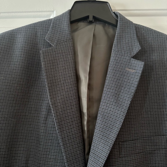 Chaps 48L‎ Sport Coat Navy Blue Plaid Poly Blend Two Button Lined. - Picture 5 of 14